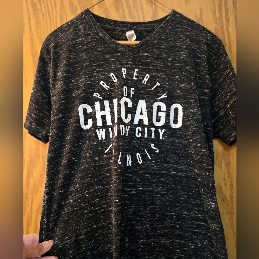 Cute dark gray, short sleeve Chicago graphic t shirt. Worn once. Size small.